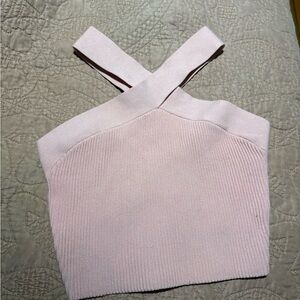 Aritzia Pink Cross-Strap Tank Top